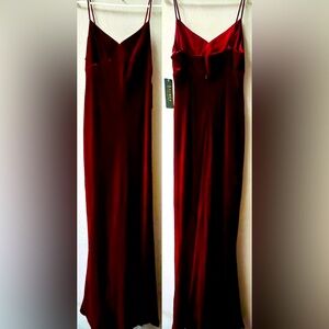 VINTAGE LAUREN RALPH LAUREN “NEW RED” VELVET SPAGETTI STRAP GOWN SIZE 10~NWT